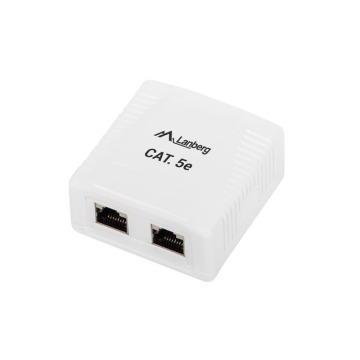 gniazdo natynkowe kat.5e 2x RJ45 ekranowane białe