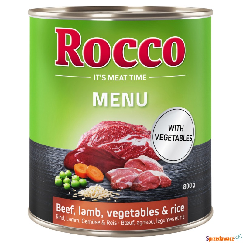 Megapakiet Rocco Menu, 24 x 800 g -  Wołowina... - Karmy dla psów - Jasło