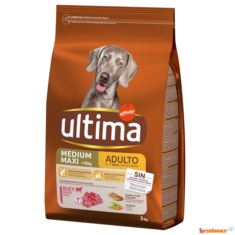 Ultima Medium / Maxi Adult, wołowina - 3 kg - Karmy dla psów - Kalisz