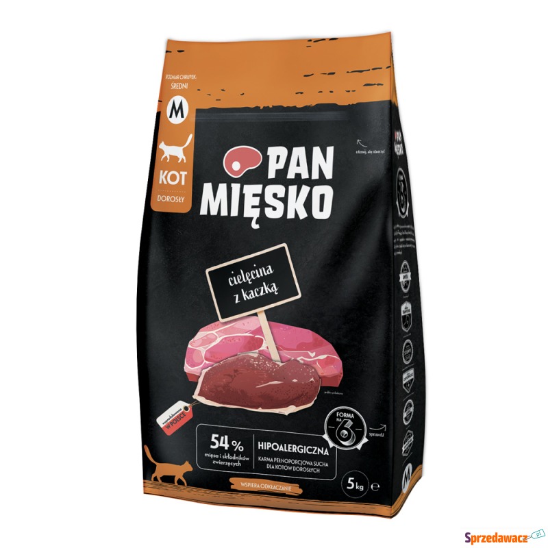 Pan Mięsko, cielęcina z kaczką, Medium - 5 kg - Karmy dla kotów - Dąbrowa Górnicza