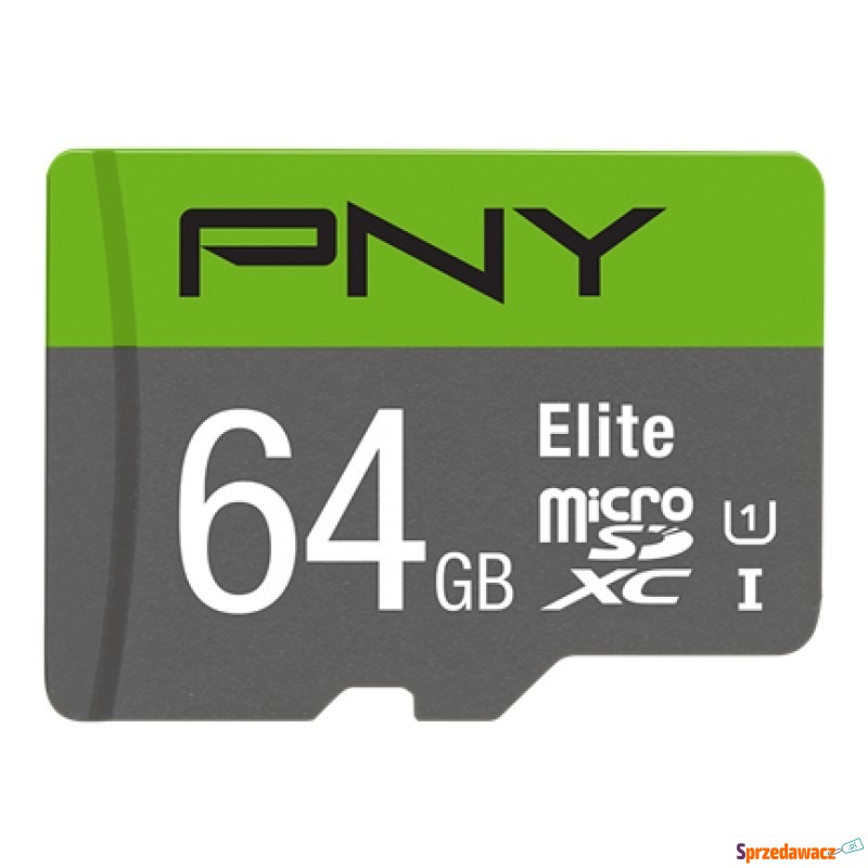 PNY Elite microSDXC 64GB + Adapter SD - Karty pamięci, czytniki,... - Grudziądz