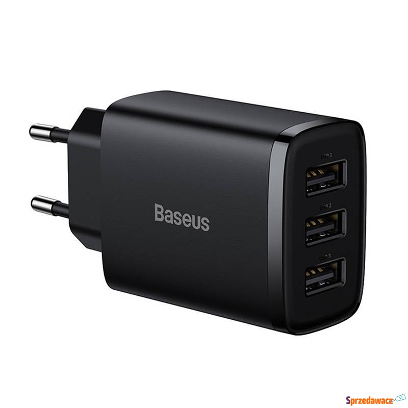 Baseus Compact Quick Charger, 3x USB, 17W (czarna) - Ładowarki sieciowe - Legnica