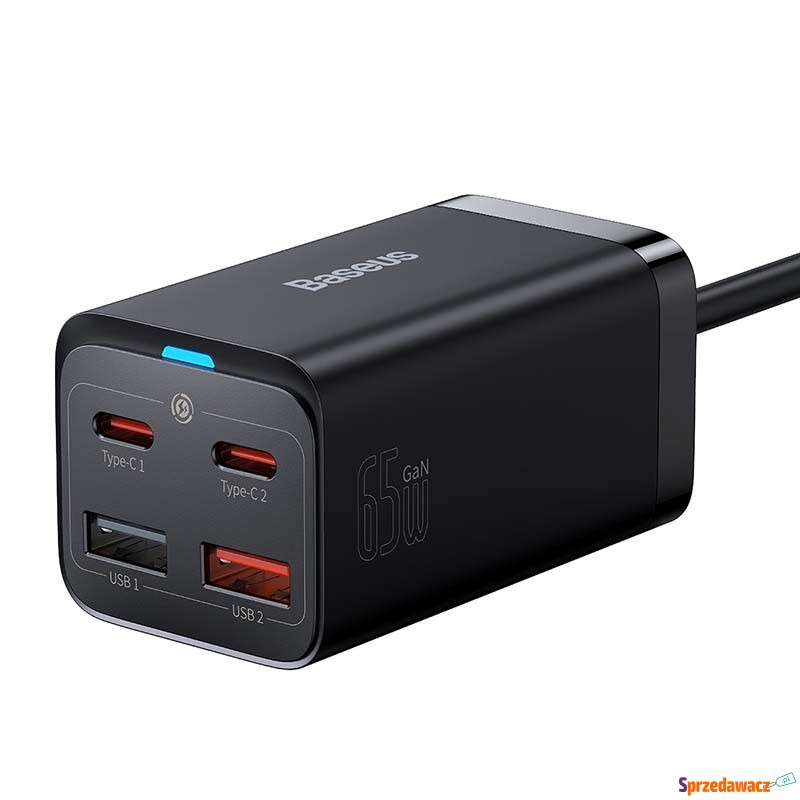 Baseus GaN3 Pro, 2x USB-C, 2x USB, 65W (czarna) - Ładowarki sieciowe - Tarnów