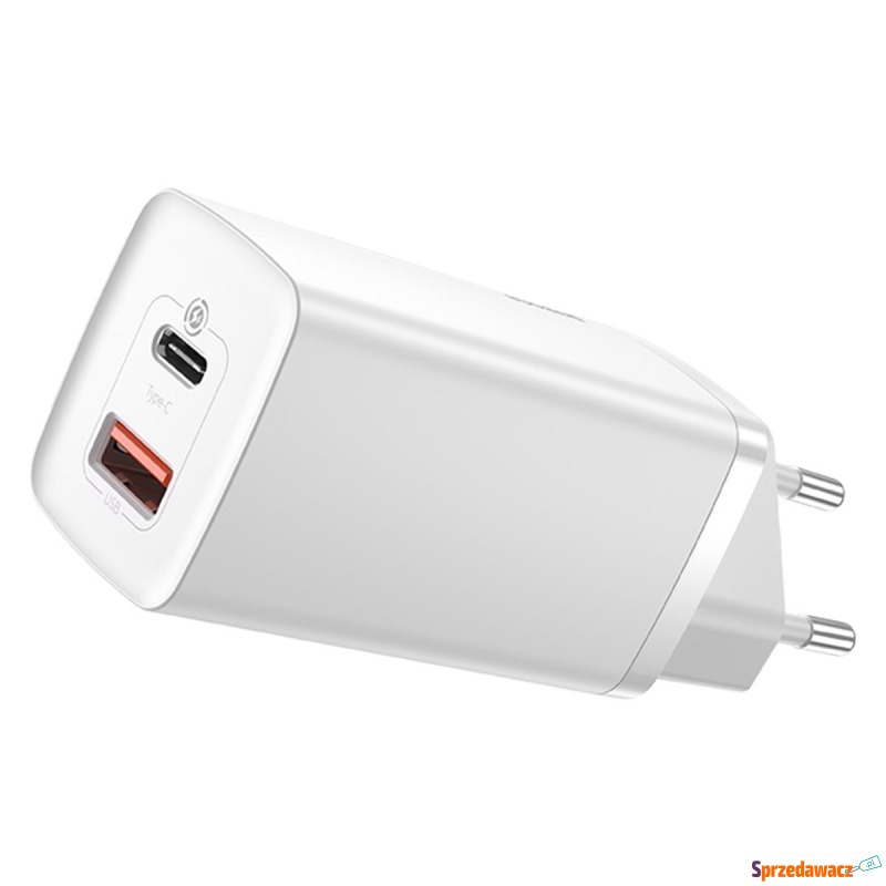 Baseus GaN2 Lite, USB + USB-C, 65W, EU (biała) - Ładowarki sieciowe - Płock