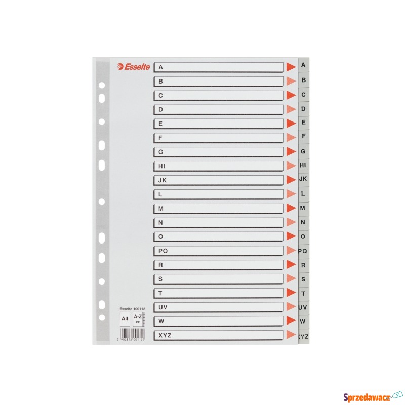 Przekładki do segregatorów Esselte A4 a z szare... - Segregatory - Wrocław