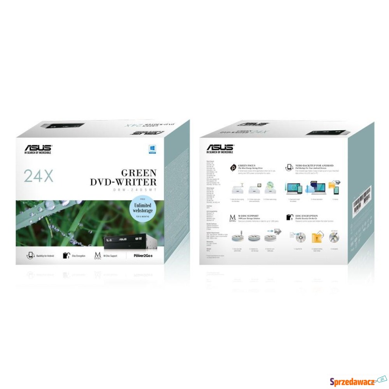 Napęd DVD RW ASUS DRW-24D5MT BLACK SATA BOX P... - Napędy optyczne - Bytom