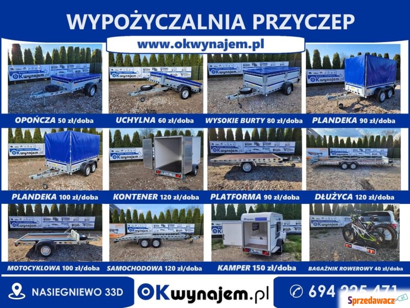 Wypożyczalnia Przyczep Włocławek - Transport, spedycja - Włocławek