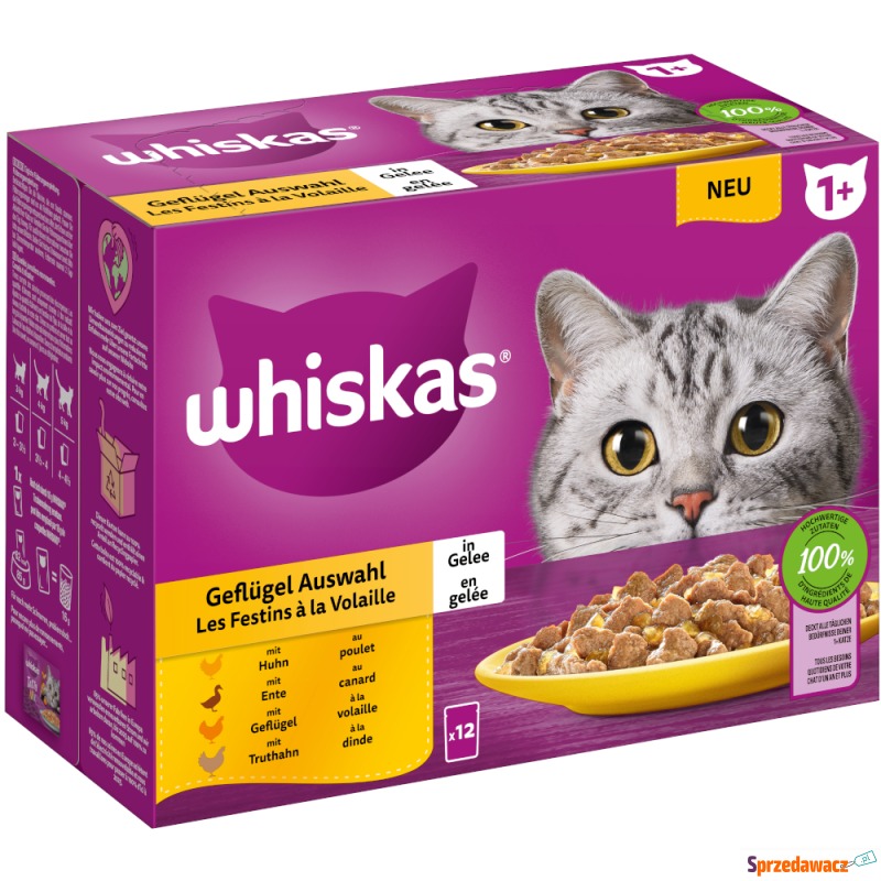 Whiskas 1+ Adult, saszetki, 12 x 85 g - Wybór... - Karmy dla kotów - Opole