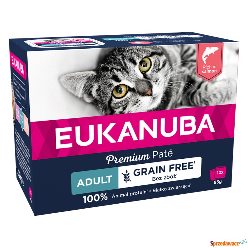 Eukanuba Adult, bez zbóż, 12 x 85 g - Łosoś - Karmy dla kotów - Chełm