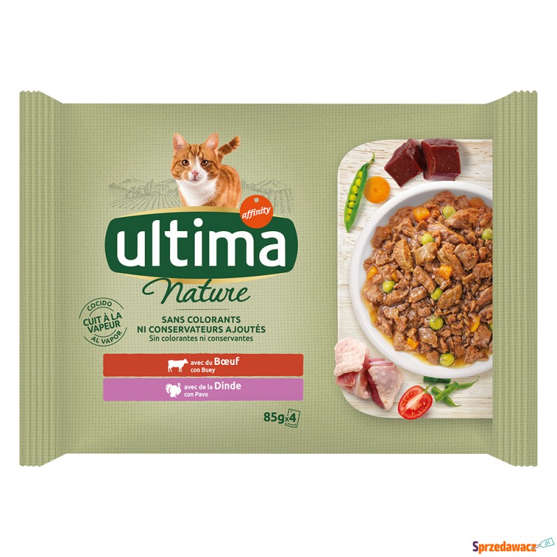 Ultima Cat Nature, 4 x 85 g - Wołowina i indyk - Karmy dla kotów - Szczecin