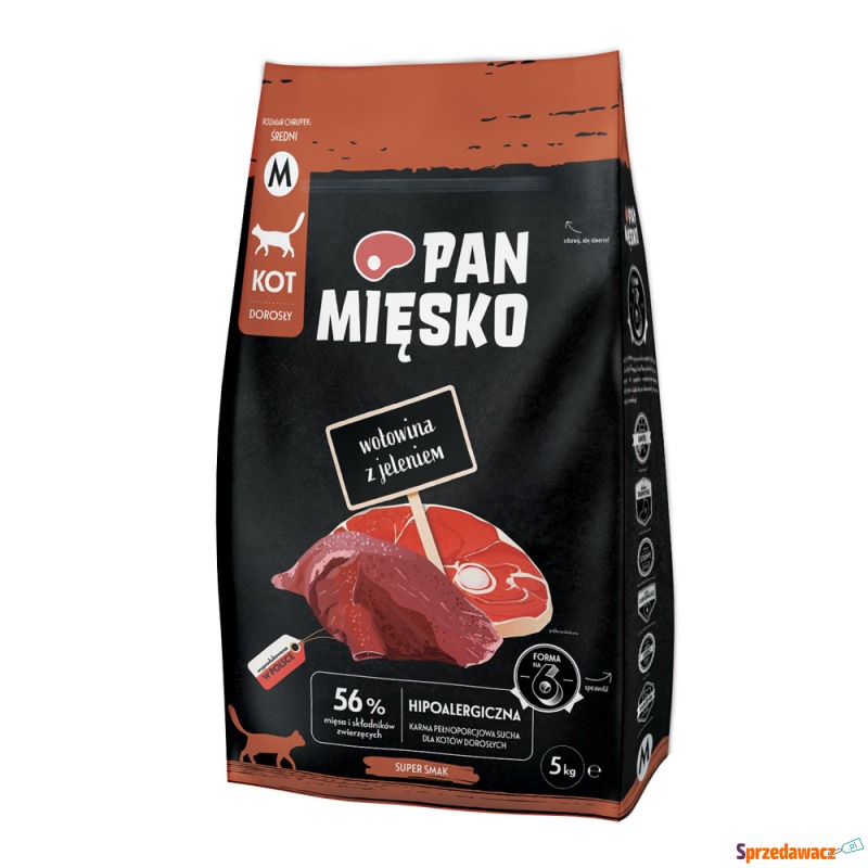 Pan Mięsko, wołowina z jeleniem, Medium - 2 x... - Karmy dla kotów - Płock