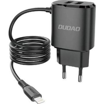 Dudao A2ProL 2x USB-A + kabel Lightning czarny