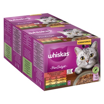 Pakiet Whiskas Pure Delight, saszetki, 48 x 85 g - Klasyczne ragout w galarecie