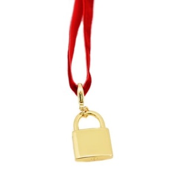 Kłódeczka na aksamitce (4.5cm)