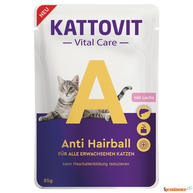 Kattovit Vital Care Anti Hairball z łososiem -... - Karmy dla kotów - Gdańsk