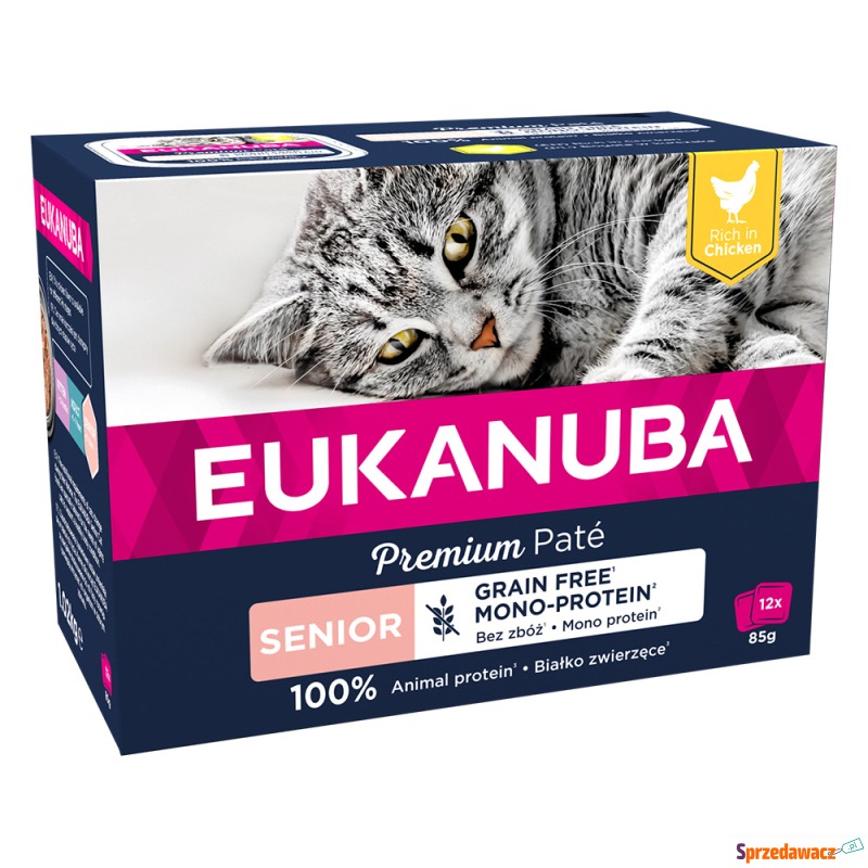 Eukanuba Senior, bez zbóż, 12 x 85 g - Kurczak - Karmy dla kotów - Bielsko-Biała