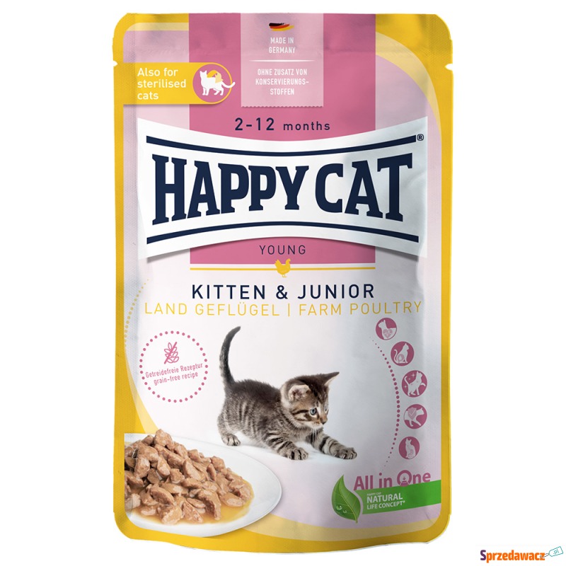 Happy Cat Pouch Meat w sosie, 12 x 85 g  - Kitten,... - Karmy dla kotów - Siedlęcin