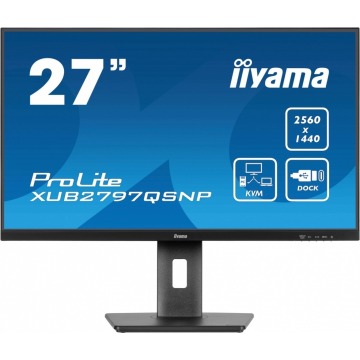 IIYAMA Monitor 27 cali XUB2797QSNP-B1,IPS,QHD,USB-c Dock,KVM,HDMI