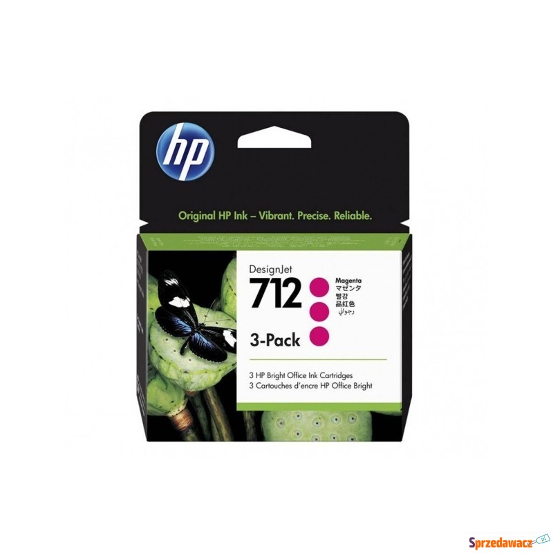 HP Inc. Ink 712 3-Pack 29ml Magenta 3ED78A - Tusze, tonery - Brzeg