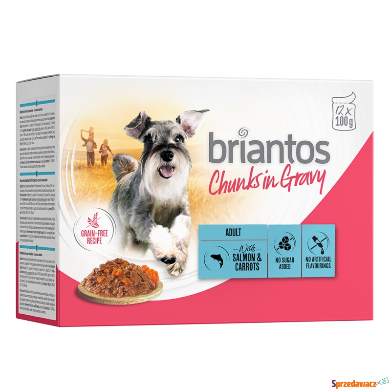 Megapakiet Briantos Chunks w sosie, 48 x 100 g... - Karmy dla psów - Chełm