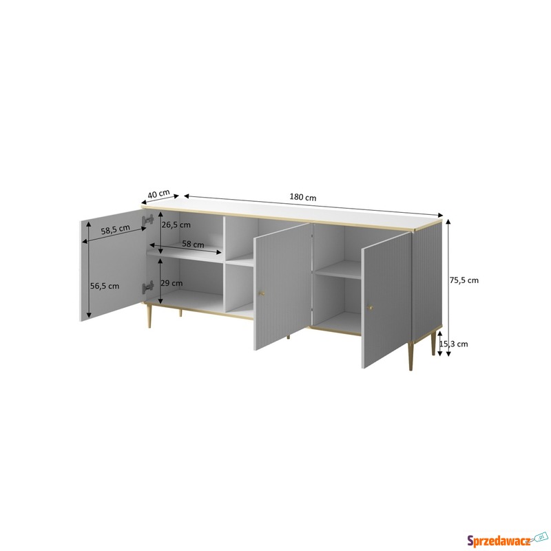 Komoda z drzwiami biała mat 180 cm Charm - Komody - Gliwice