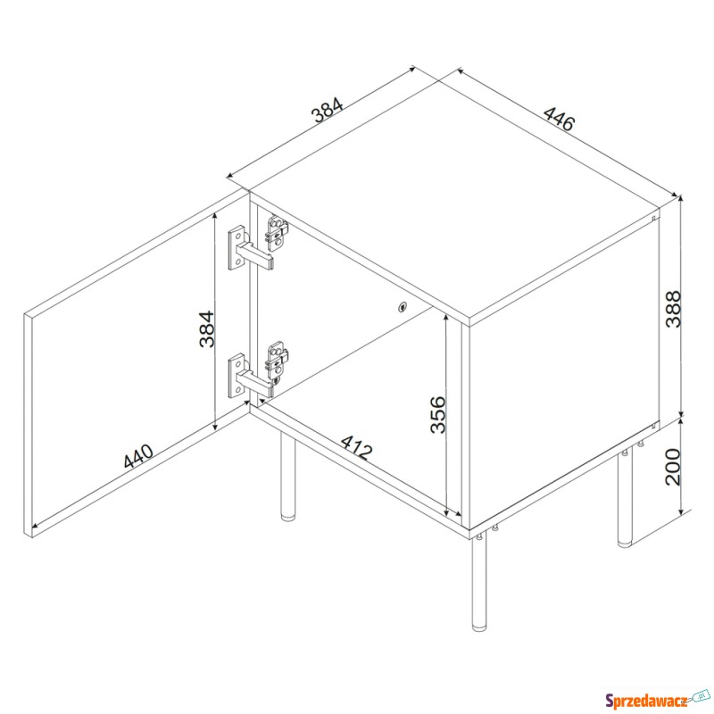 Komplet szafek nocnych beżowy mat 45 cm Linea - Stoliki nocne - Olsztyn