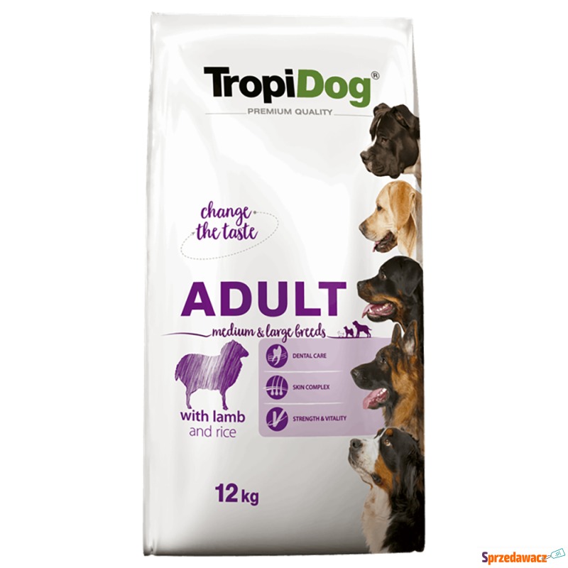 Tropidog Premium Adult Medium/Large, Jagnięcina... - Karmy dla psów - Bydgoszcz