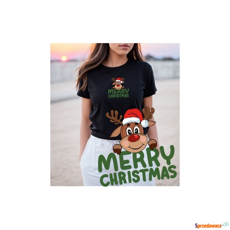 damska koszulka na święta merry...