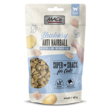 MAC's Cat Shakery Snack - Anti-Hairball z kurczakiem i wołowiną, 60 g