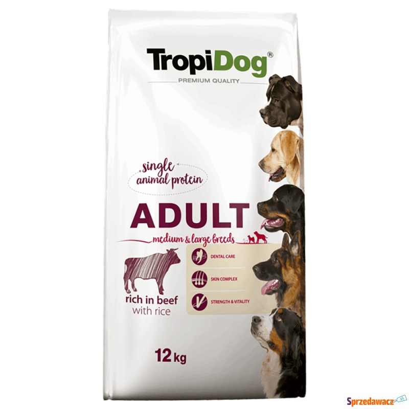 Tropidog Premium Adult Medium/Large, Wołowina... - Karmy dla psów - Koszalin