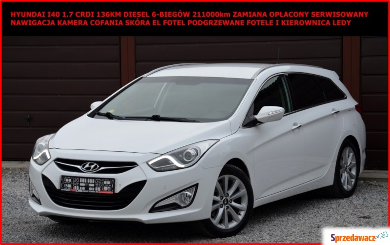 Hyundai i40  Kombi 2014,  1.7 diesel - Na sprzedaż za 37 900 zł - Zamość