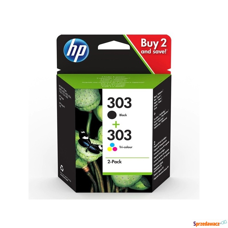 HP oryginalny zestaw tuszy 3YM92AE, HP 303, CMYK,... - Tusze, tonery - Warszawa