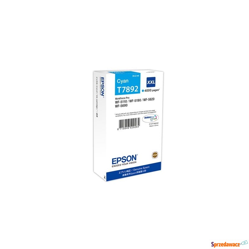 Tusz Oryginalny Epson T7892 (C13T789240) (Błę... - Tusze, tonery - Inowrocław