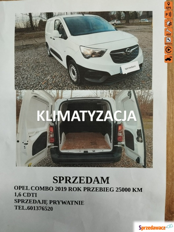 Opel Combo 2019,  1.6 diesel - Na sprzedaż za 52 000 zł - Cieszyn