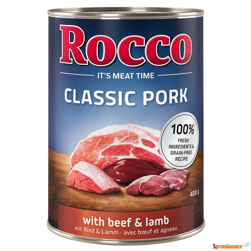 Megapakiet Rocco Classic Pork, 24 x 400 g - W... - Karmy dla psów - Kraków