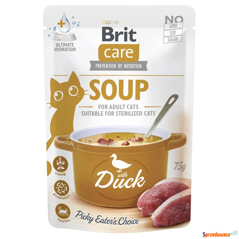 Brit Care zupa dla kotów, 15 x 75 g - Kaczka - Karmy dla kotów - Słupsk