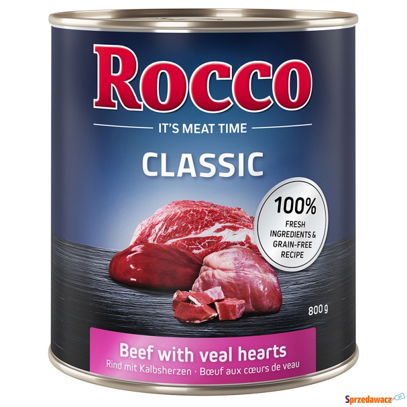 Rocco Classic, 6 x 800 g - Wołowina i serca cielęce - Karmy dla psów - Augustów