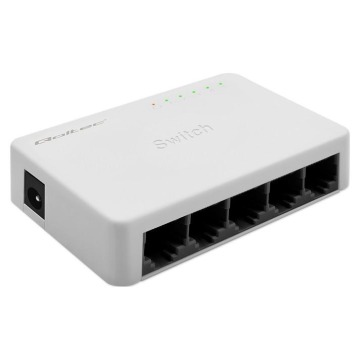 Qoltec 52245 Przełącznik sieciowy 5 x portów RJ45 | 100Mbps | LAN