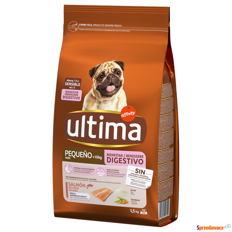 Ultima Mini Sensitive, łosoś - 3 kg (2 x 1,5 kg) - Karmy dla psów - Poznań