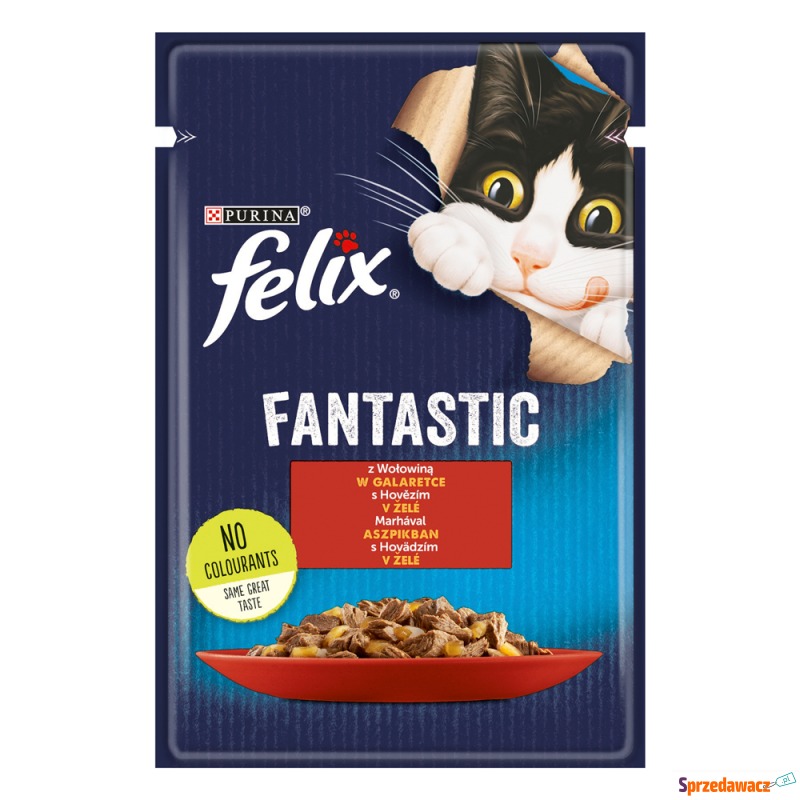 Felix Fantastic w saszetkach, 26 x 85 g - Wołowina - Karmy dla kotów - Ostrowiec Świętokrzyski