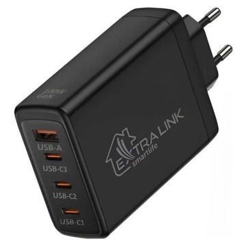 Extralink CHARESL01 Smart Life Fast Charger 100W GaN 3x USB-C, USB-A