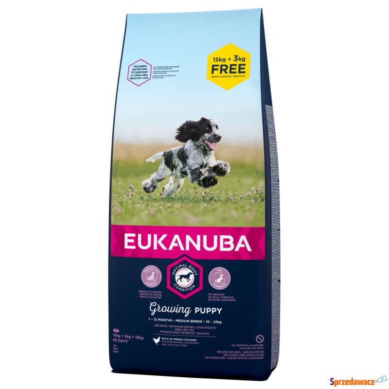 15 + 3 kg gratis! Eukanuba, sucha karma, 18 kg... - Karmy dla psów - Legnica