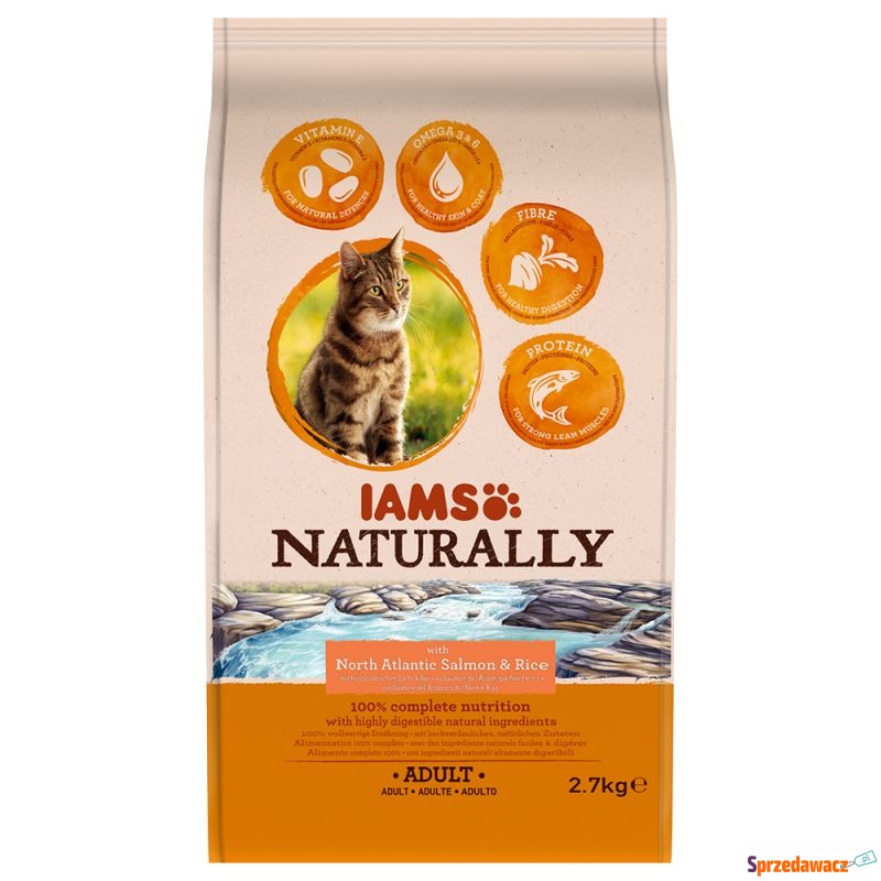 IAMS Naturally Cat Adult, łosoś - 2,7 kg - Karmy dla kotów - Dąbrowa Górnicza