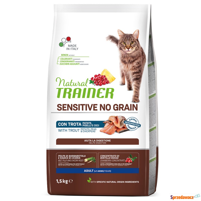 Natural Trainer No Grain, pstrąg - 2 x 1,5 kg - Karmy dla kotów - Jaworzno