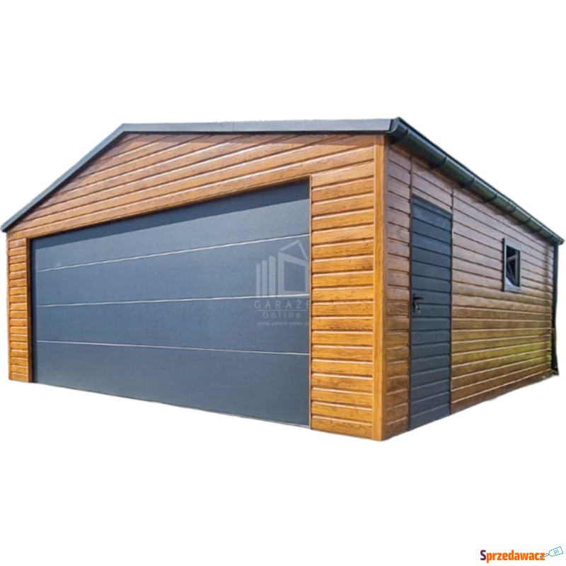 Garaż blaszany 6,5x6m - Brama...