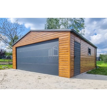 Garaż blaszany 6,5x6m - Brama segmentowa - drzwi... - Garaże i wiaty - Białystok - zdjęcie 2