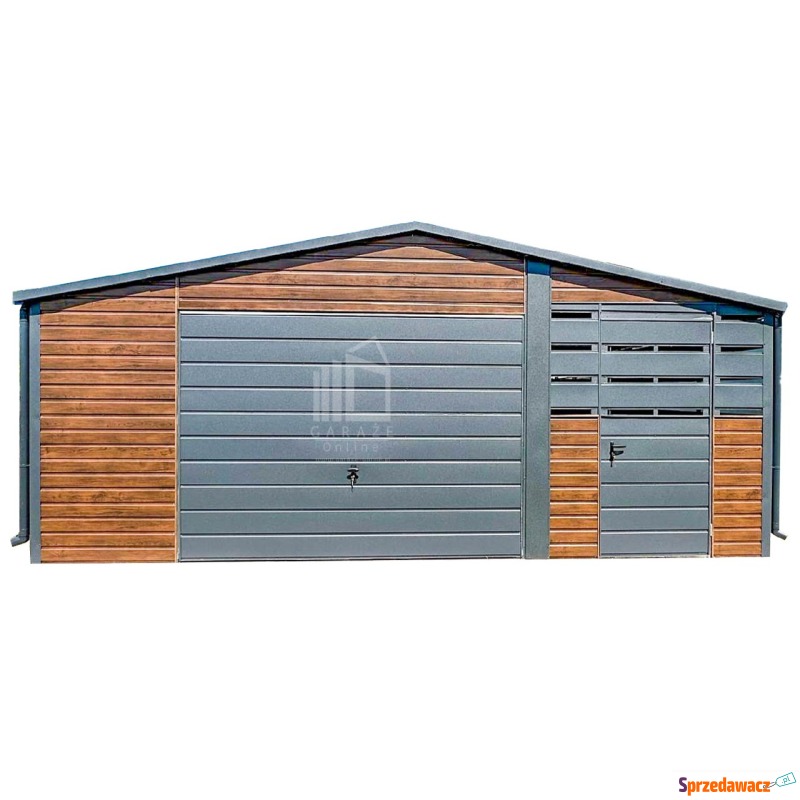 Garaz Blaszany 4,5x6m + Wiata 2m - 2x Drzwi Okno... - Garaże i wiaty - Opole