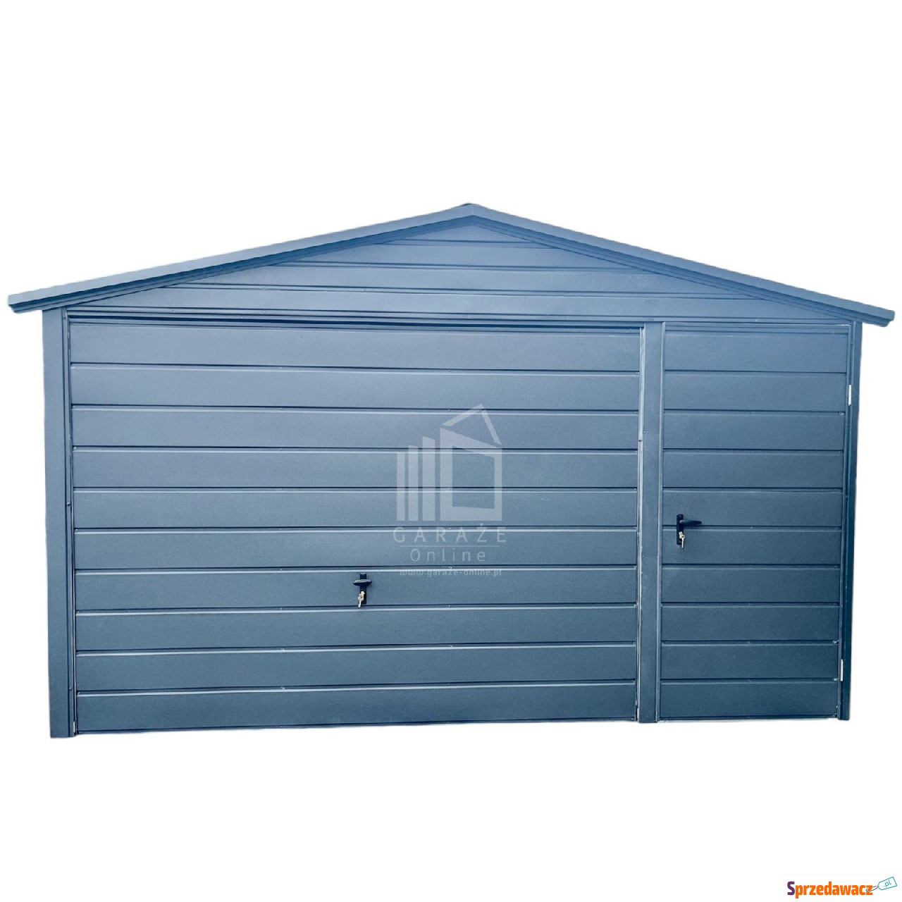 Garaż blaszany 4x6m - Brama uc...
