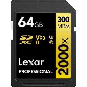 Lexar SDXC 64GB Professional 2000x UHS-II U3 ( 260/300 MB/s )