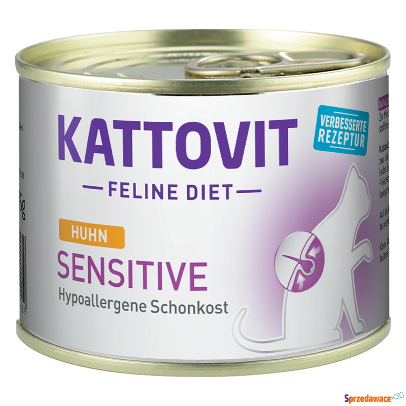 Kattovit Sensitive - Kurczak, 24 x 185 g - Karmy dla kotów - Łomża